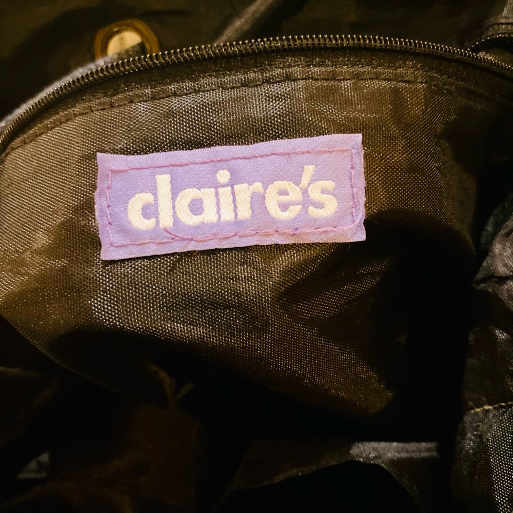 Claire's Denim Backpack with Lace and Floral Embroidery - Picture 11 of 12